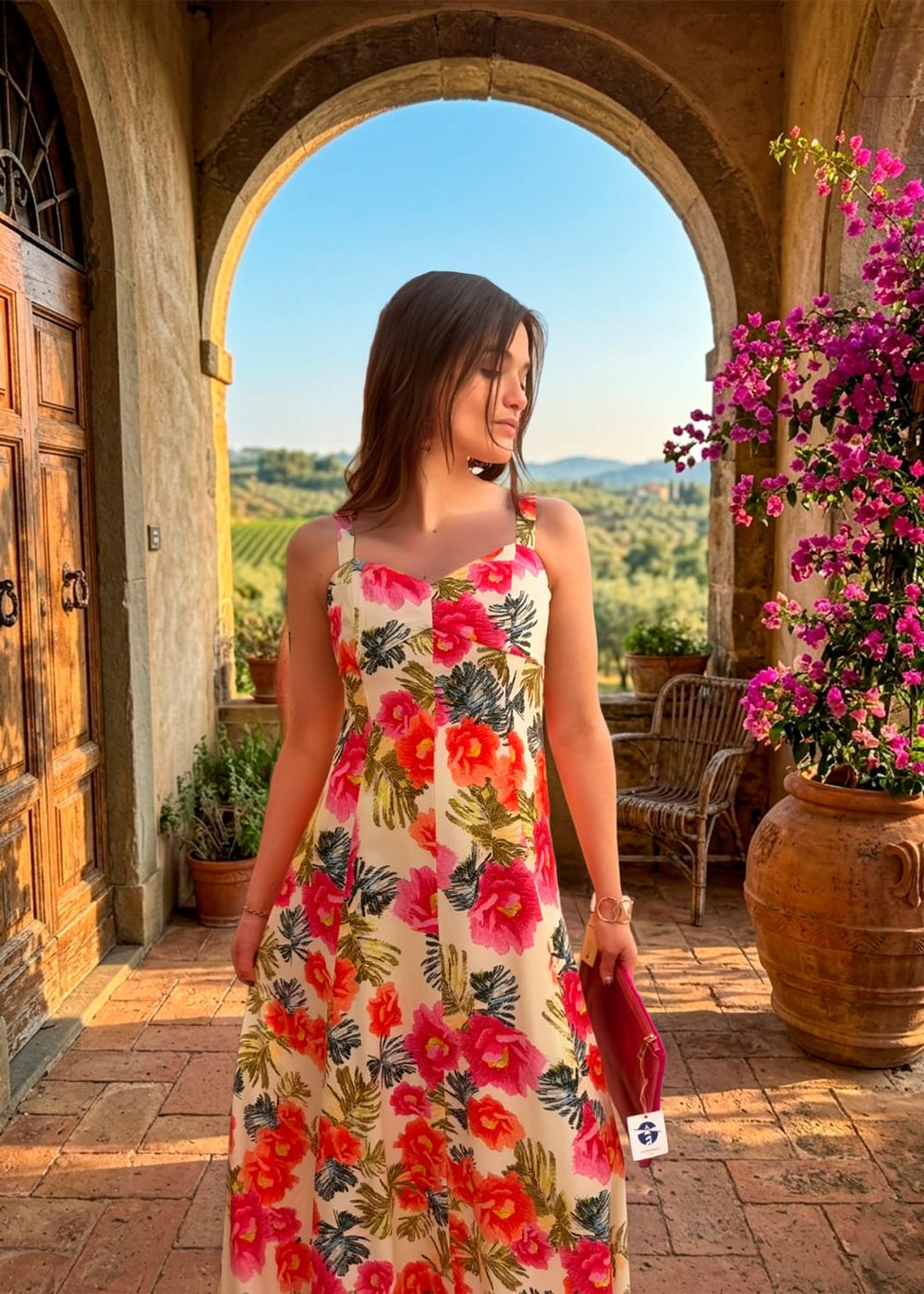 Prenda estampado floral, look 2